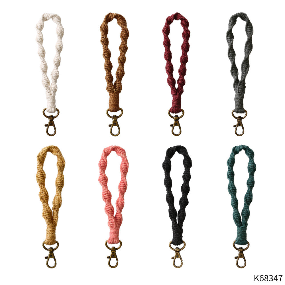 Wholesale Metal Hand Braided Wrist Keychain DIY Accessories