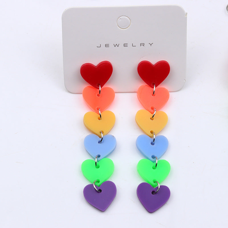 Wholesale Rainbow Gay Alloy Ear Studs