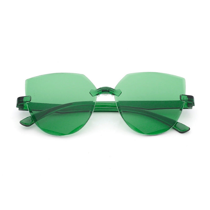 Wholesale PC Frameless One Piece Jelly Clear Sunglasses