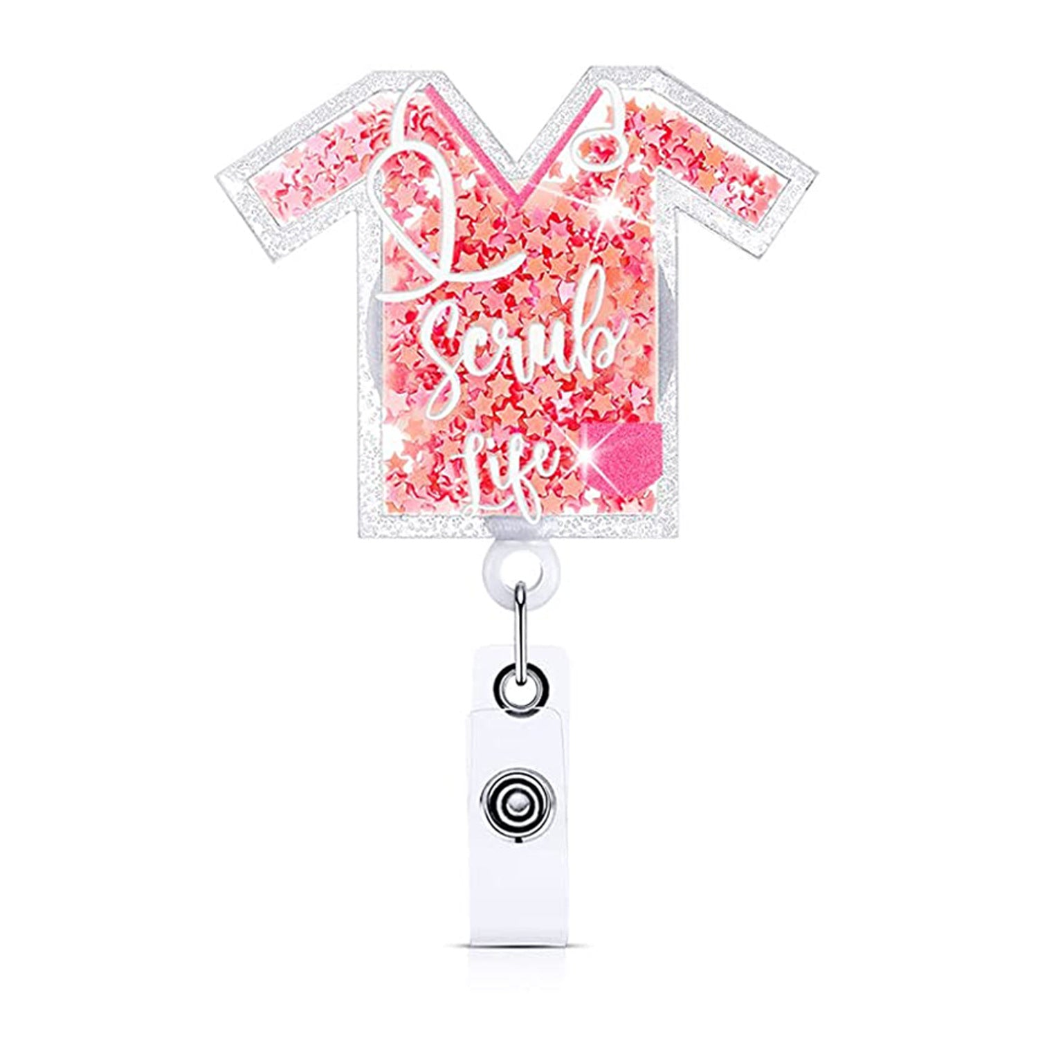 Wholesale Badge Reels ABS Sequin Clothes Nurse Doctor Retractable Keychain