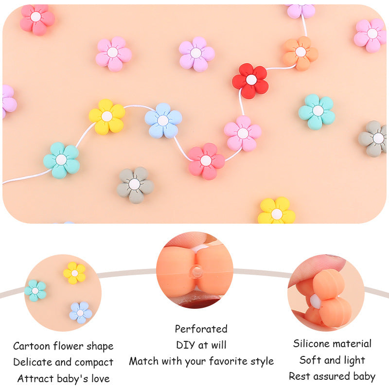 Wholesale 3pcs 23MM Flower Silicone Beads