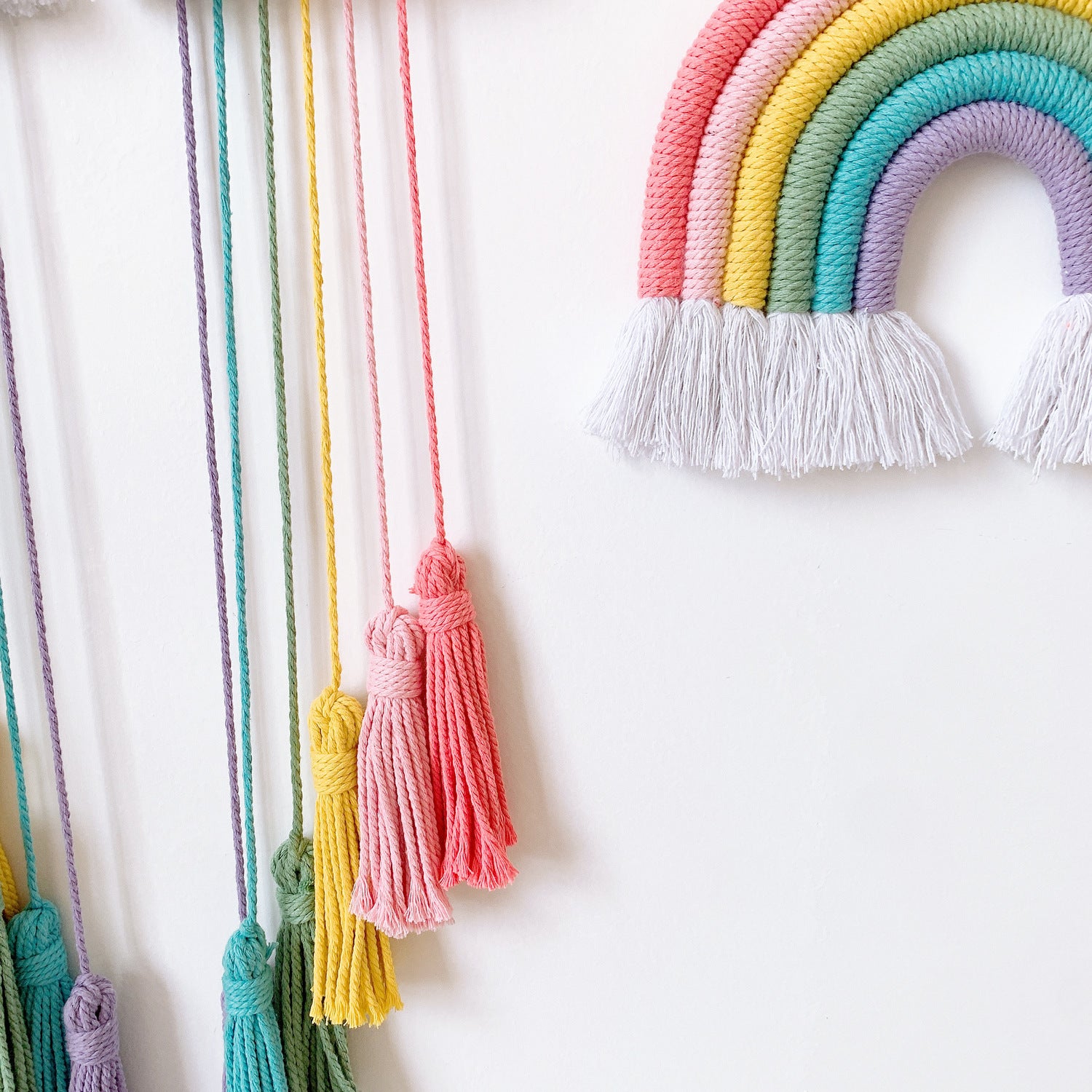Wholesale Cotton Rope Woven Rainbow Tassel Hanging Ornament