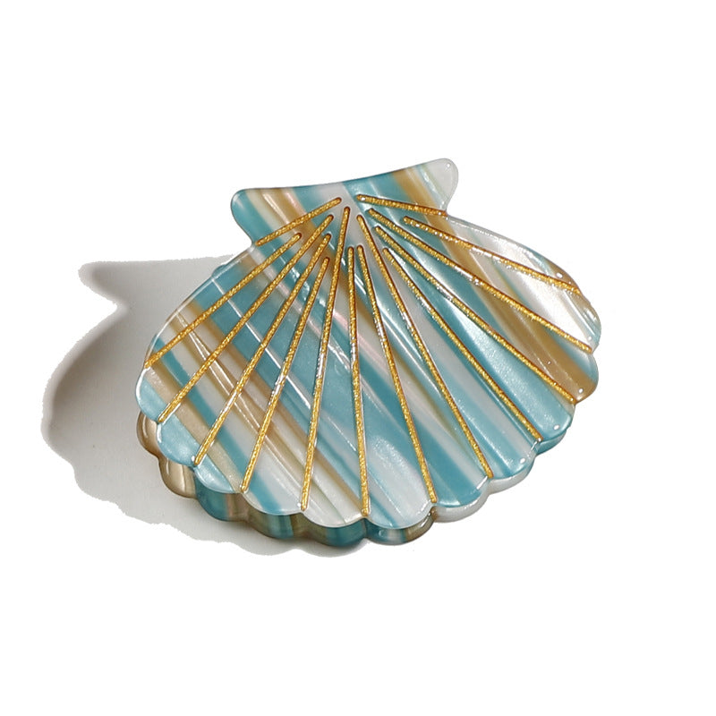 Wholesale Color Striped Acrylic Shell Hair Clips