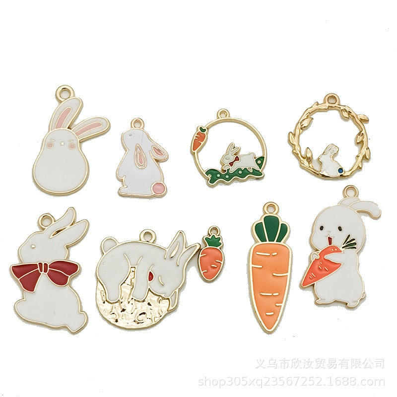 Accesorios de bricolaje de Pascua de la serie conejo de aleación al por mayor