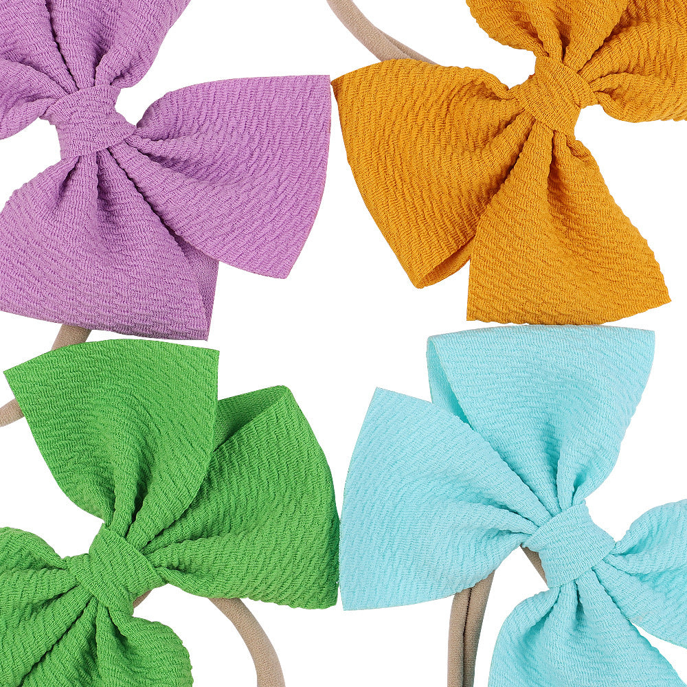 Wholesale Kids Bow Fabric Hair Scrunchies Baby Supplies