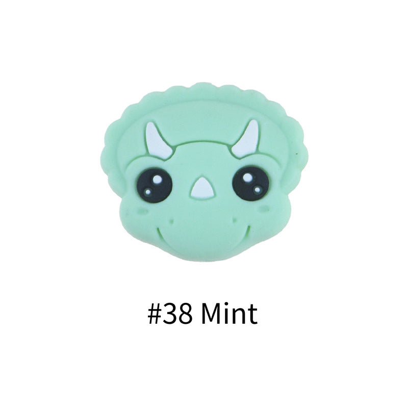 Wholesale 20PCS Dinosaur Silicone Beads 26X30mm