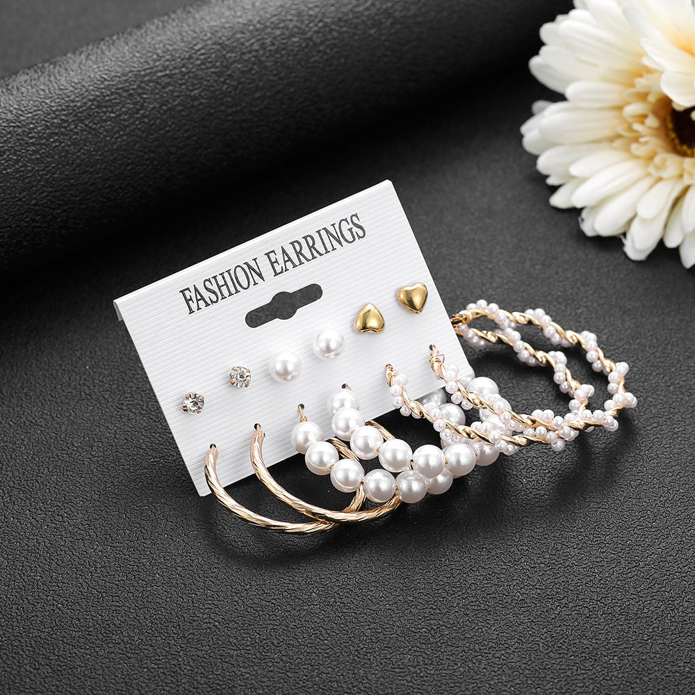 Wholesale Vintage Diamond Geometric Alloy Earrings Set