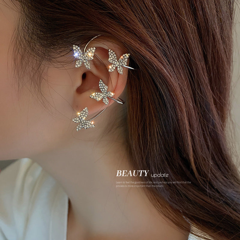 Wholesale Butterfly Tassel Ear Cuff Earrings Alloy
