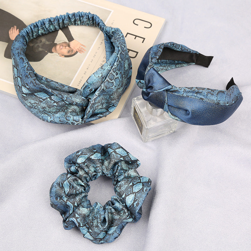Wholesale Vintage Satin Geometric Pattern Printed Headbands