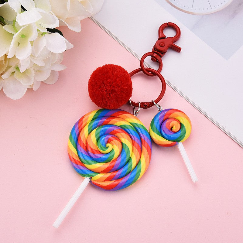 Wholesale Slime Rainbow Lollipop Keychains