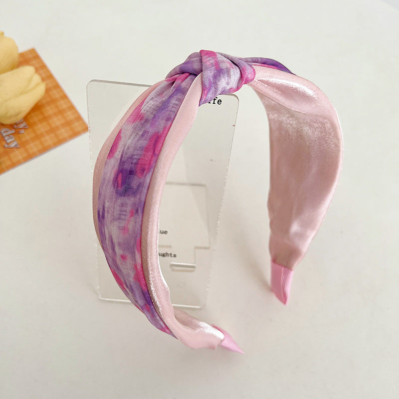 Diadema de tela anudada de banda ancha al por mayor