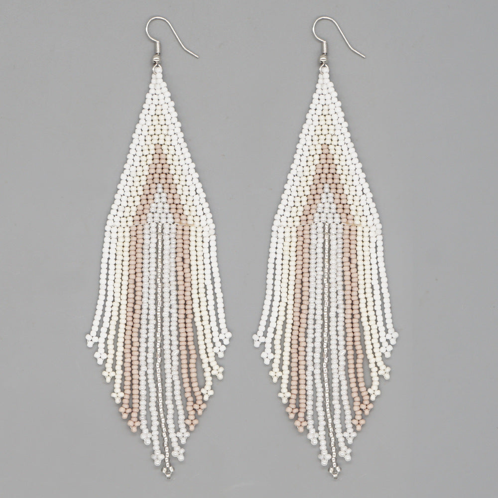 Wholesale Jewelry Ethnic Eyes Rice Beads Earrings