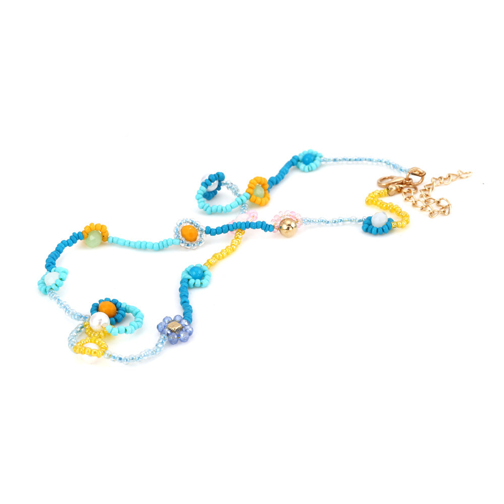 Collar con cuentas de resina bohemia al por mayor con collar plegable multicapa