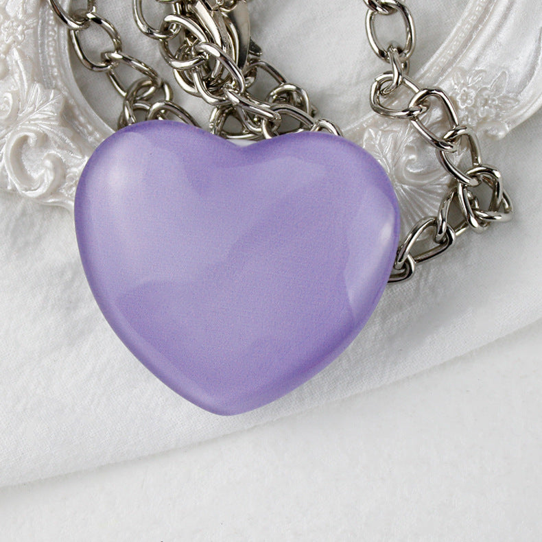 Soporte de teléfono de vidrio de corazón pequeño de melocotón al por mayor