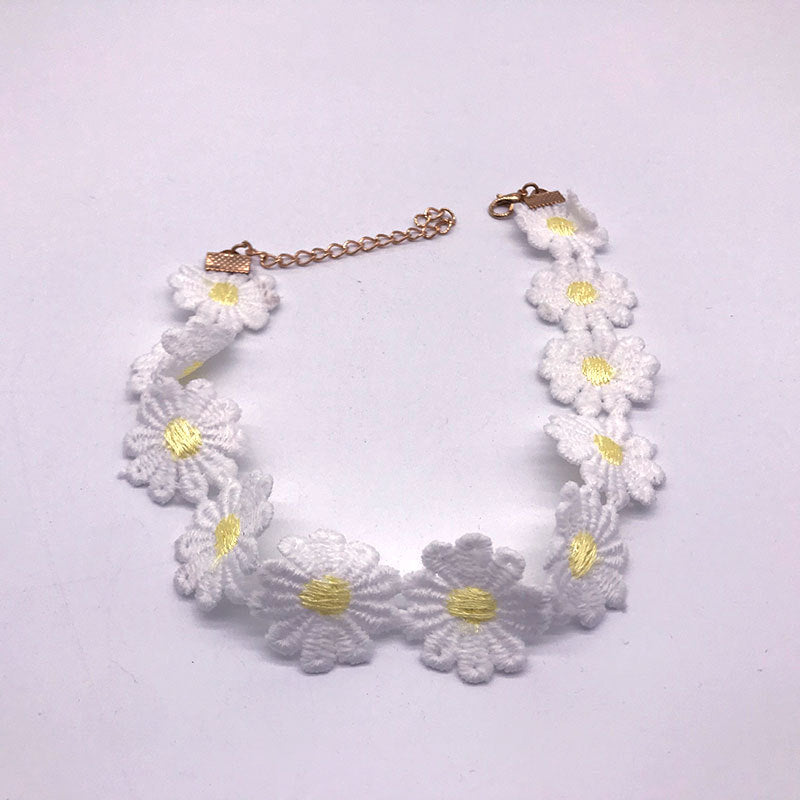 Wholesale Alloy Daisy Flower Bracelet Necklace Headband Hair Accessories Headgear