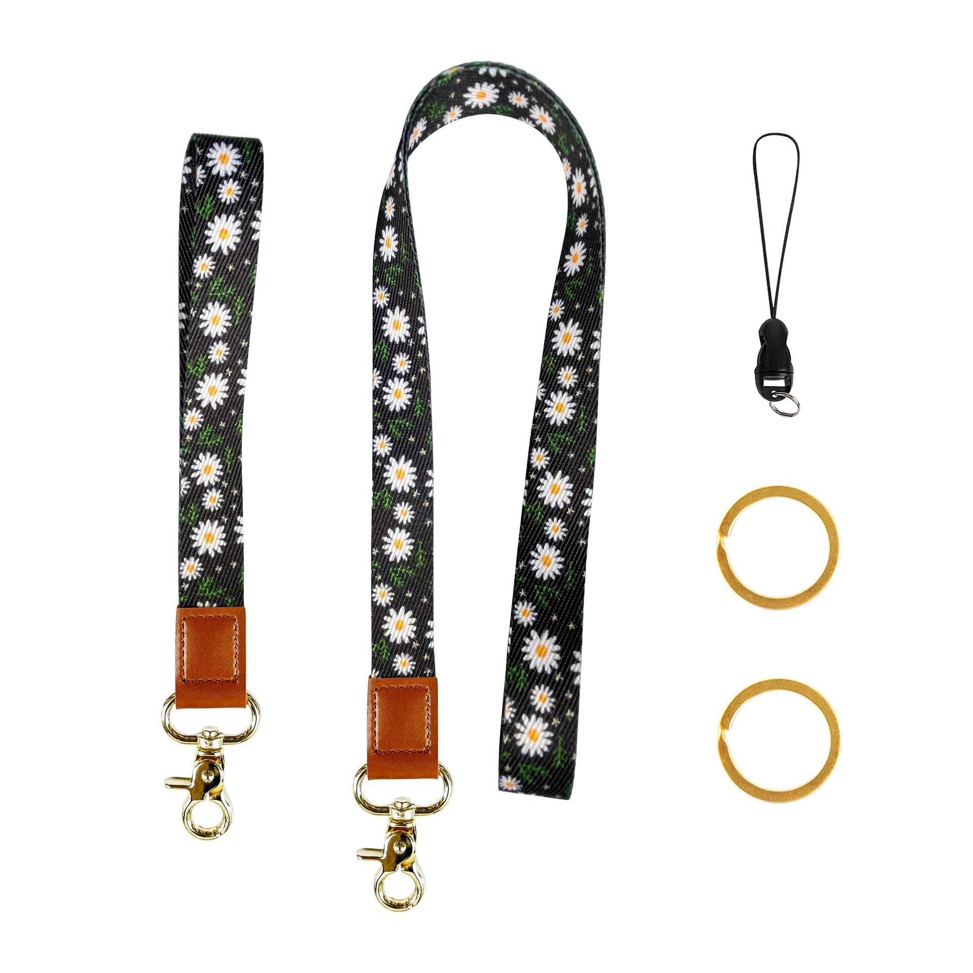 Wholesale Polyester Leopard Lanyard Keychain
