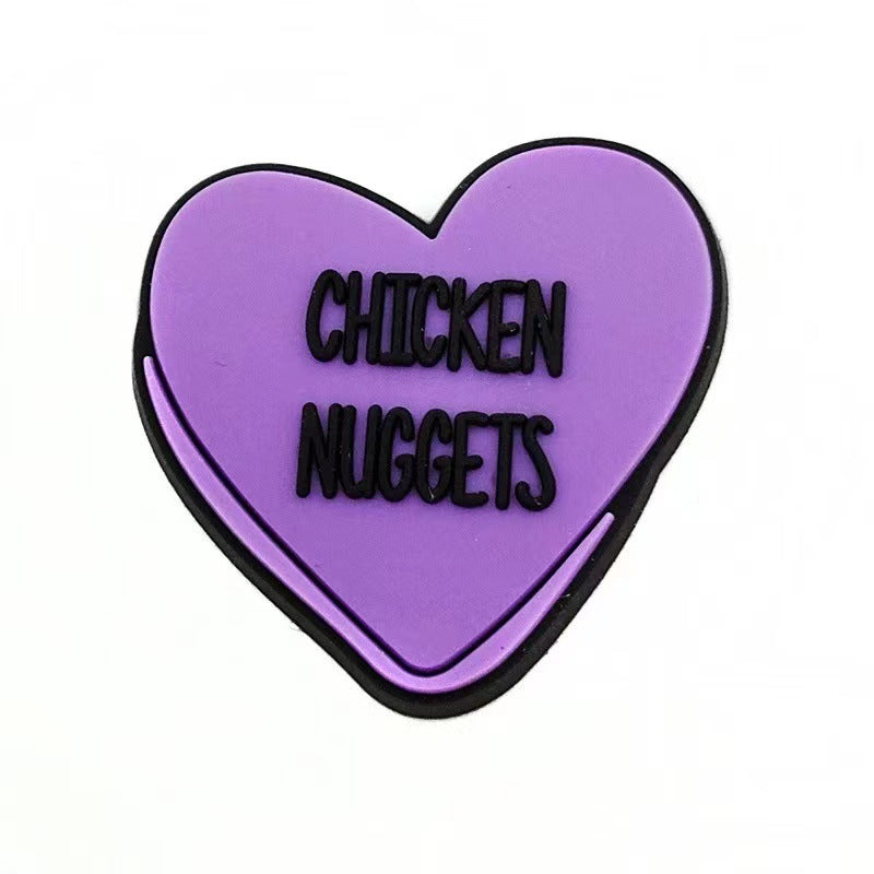 Wholesale 100pcs Cartoon Purple DIY Silicone Shoe Buckle