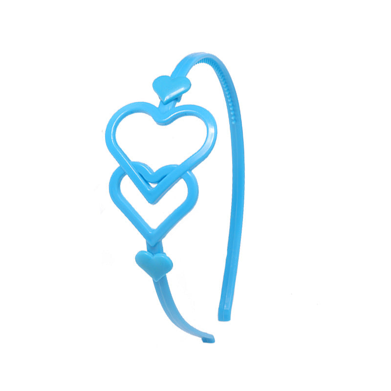 Wholesale Three-dimensional Hollow Candy Color Peach Heart Plastic Hairband