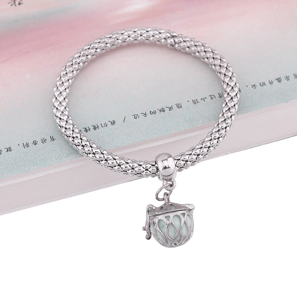 Jaula de aromaterapia al por mayor Pulsera de cobre con palomitas de maíz