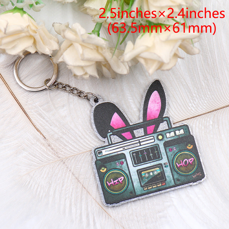 Venta al por mayor Conejito De Pascua Radio Llavero Creativo