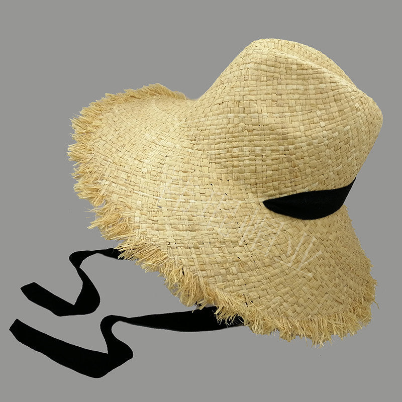 Wholesale Ribbon Foldable Straw Hat