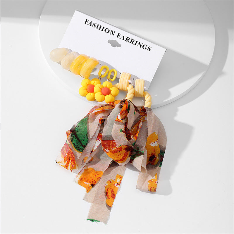 Conjunto de aretes de acrílico de color caramelo de joyería al por mayor