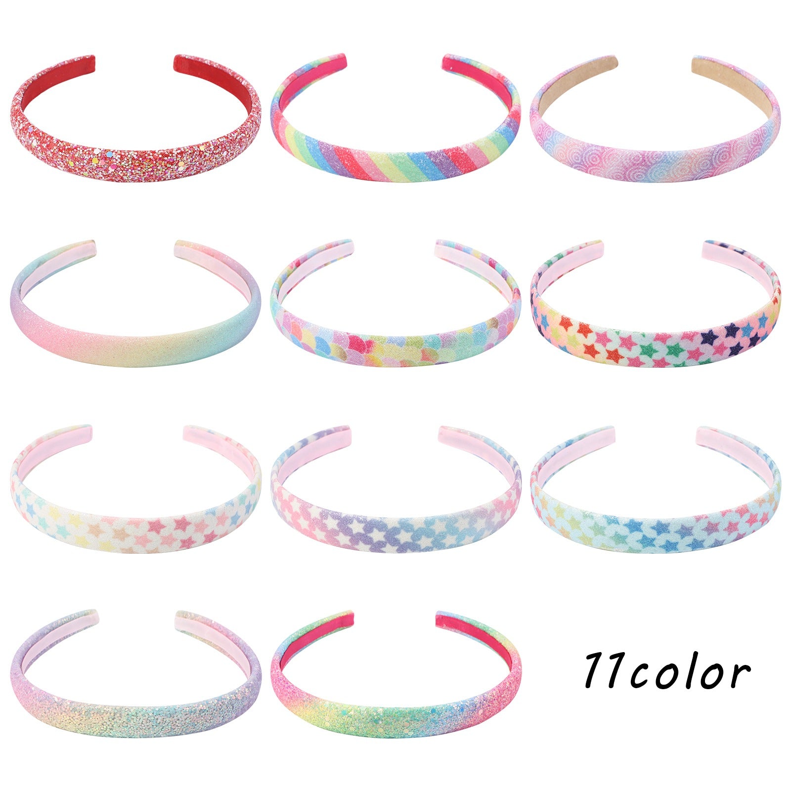 Wholesale Glitter Gradient Color Kids Cloth Headband