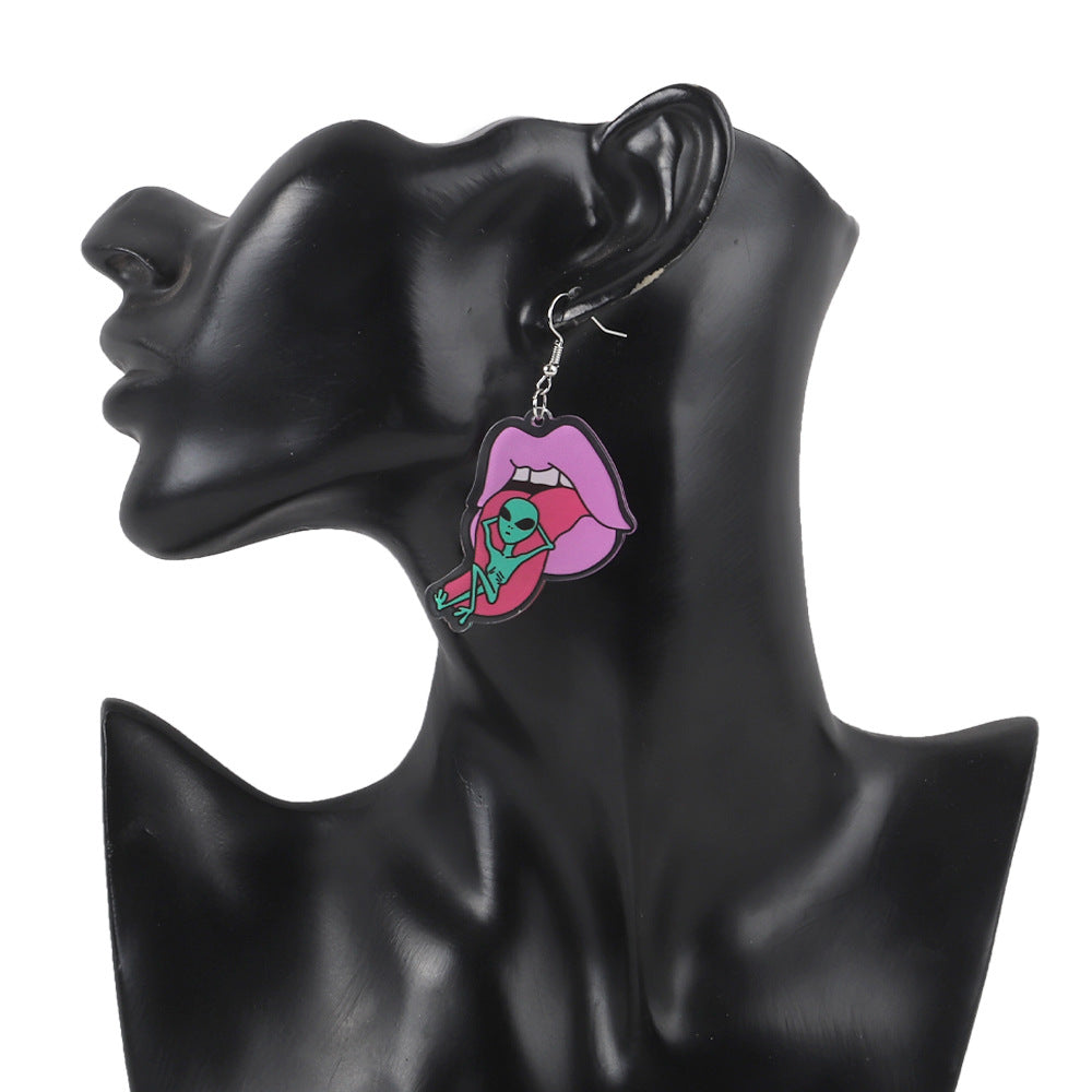 Wholesale Punk Alien Acrylic Earrings