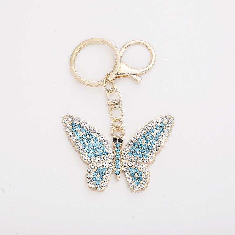 Wholesale Zinc Alloy Full Diamond Crystal Butterfly Keychain