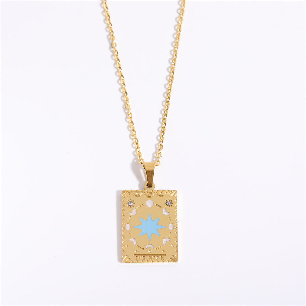 Wholesale Vintage Tarot Cards Stainless Steel Sweater Chain