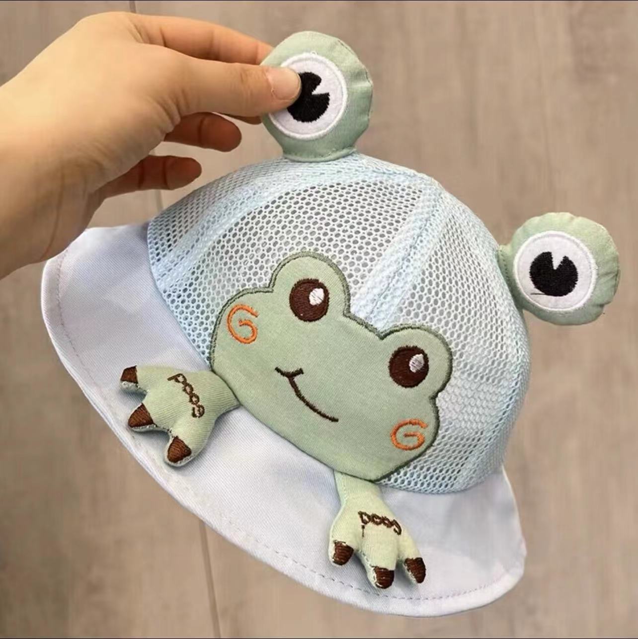 Wholesale Cotton Little Frog Baby Fisherman Hat