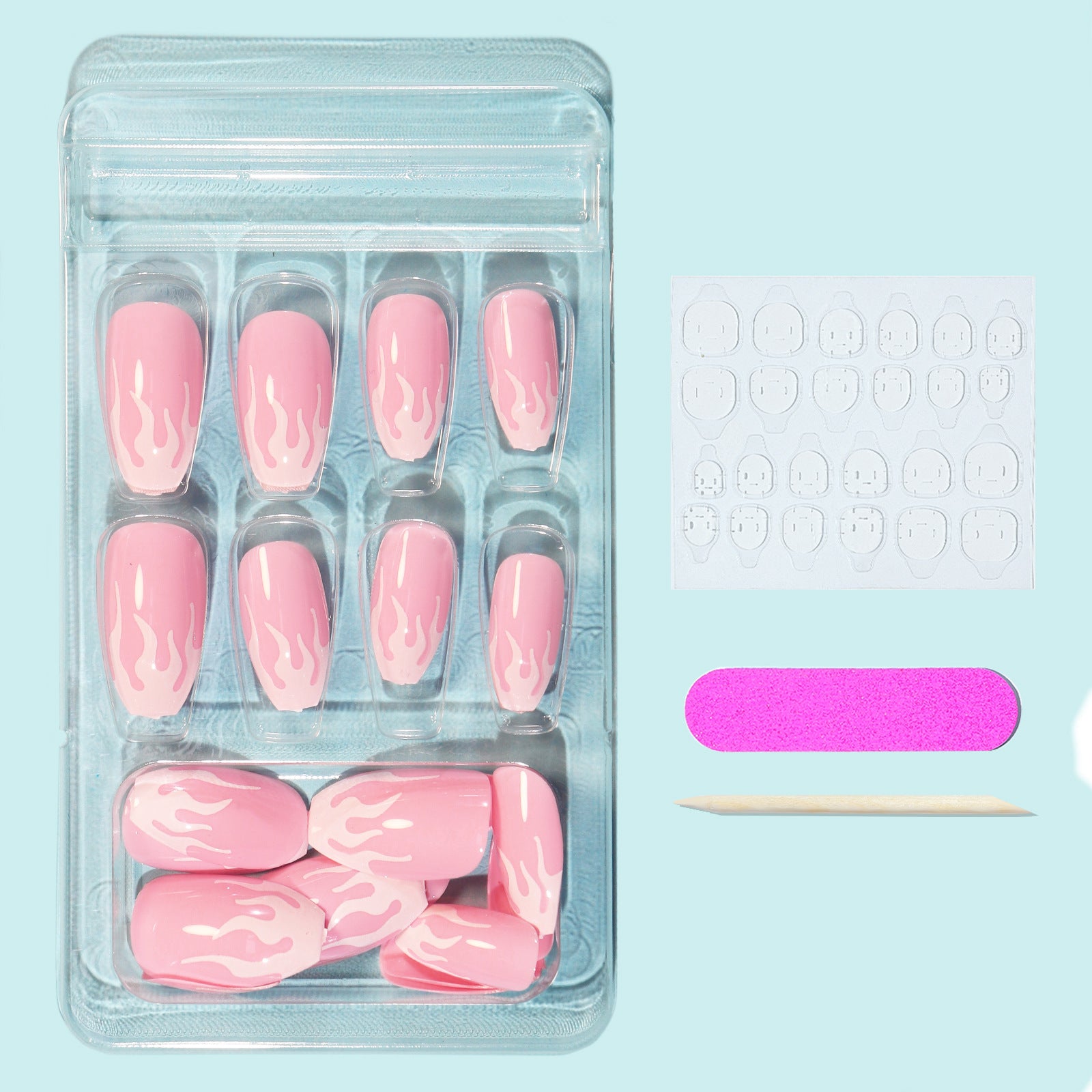 Wholesale Plastic Pink Flame Wear Nail Art