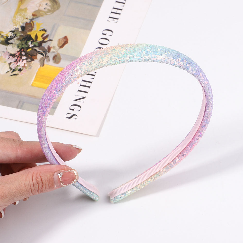 Wholesale Glitter Gradient Color Kids Cloth Headband