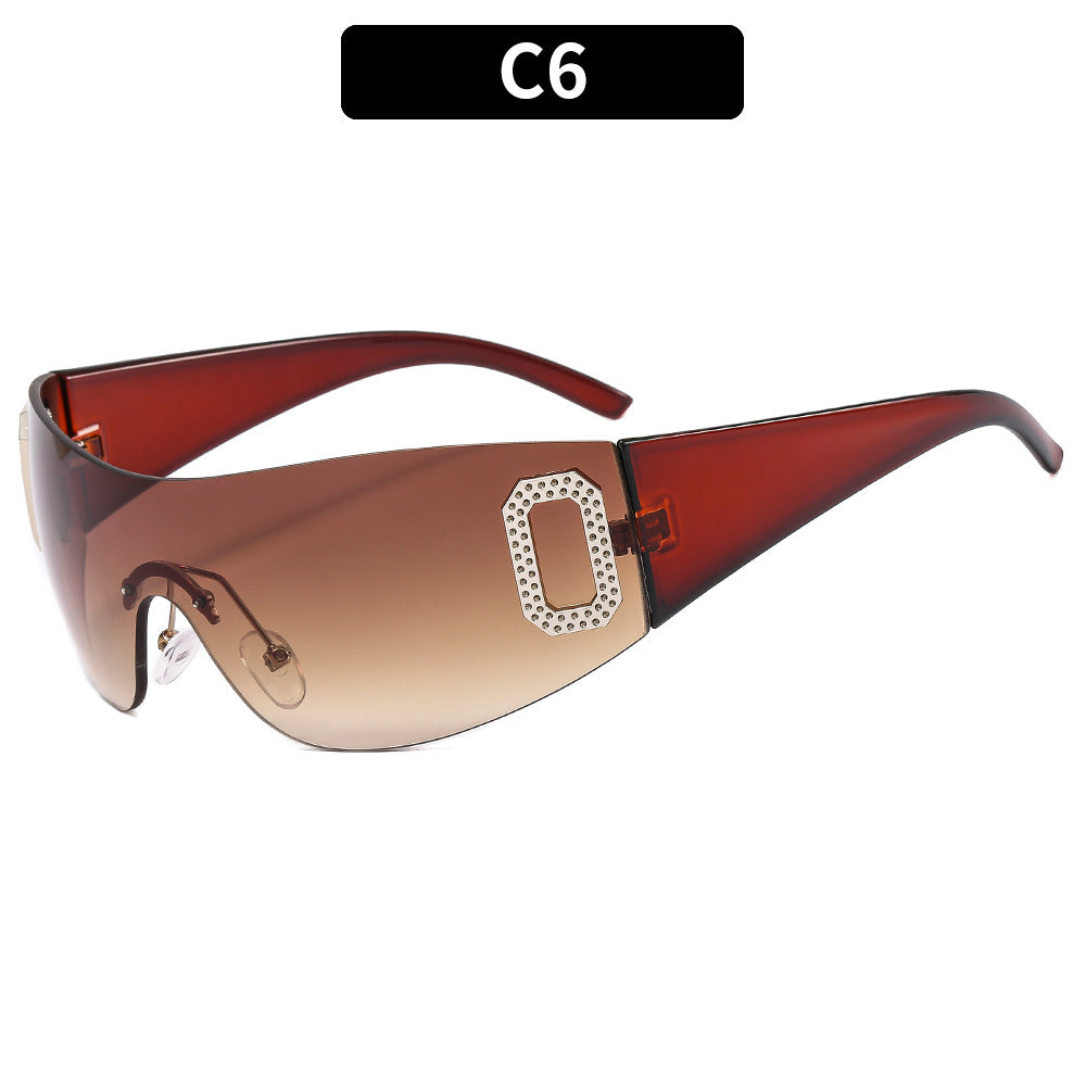 Wholesale PC Y2K Letter Integrated Sunvisor Sunglasses