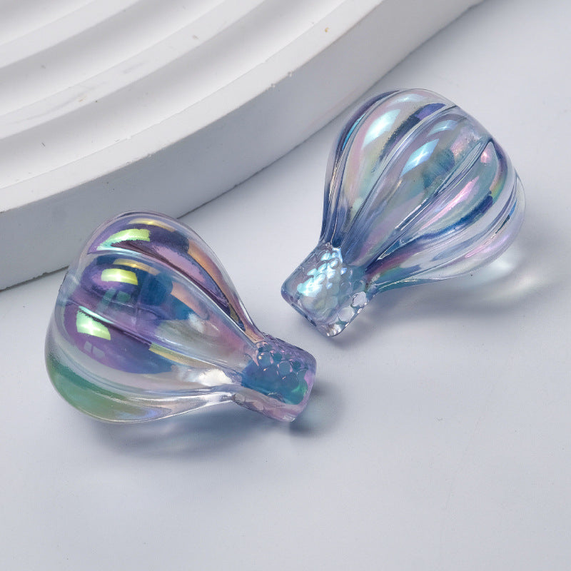Wholesale 10pcs  UV Acrylic Hot Air Balloon Perforated Bead Accessories