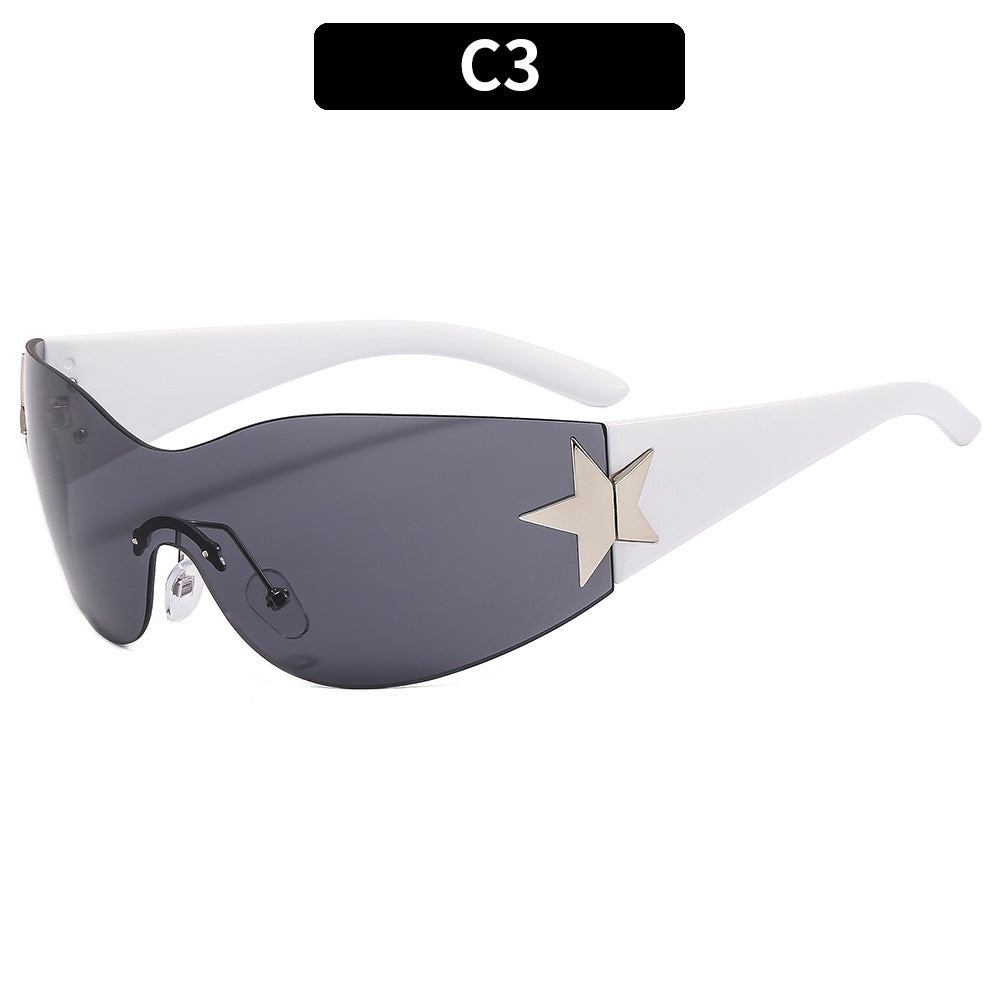 Wholesale PC Y2K Pentagram One-piece Sunglasses