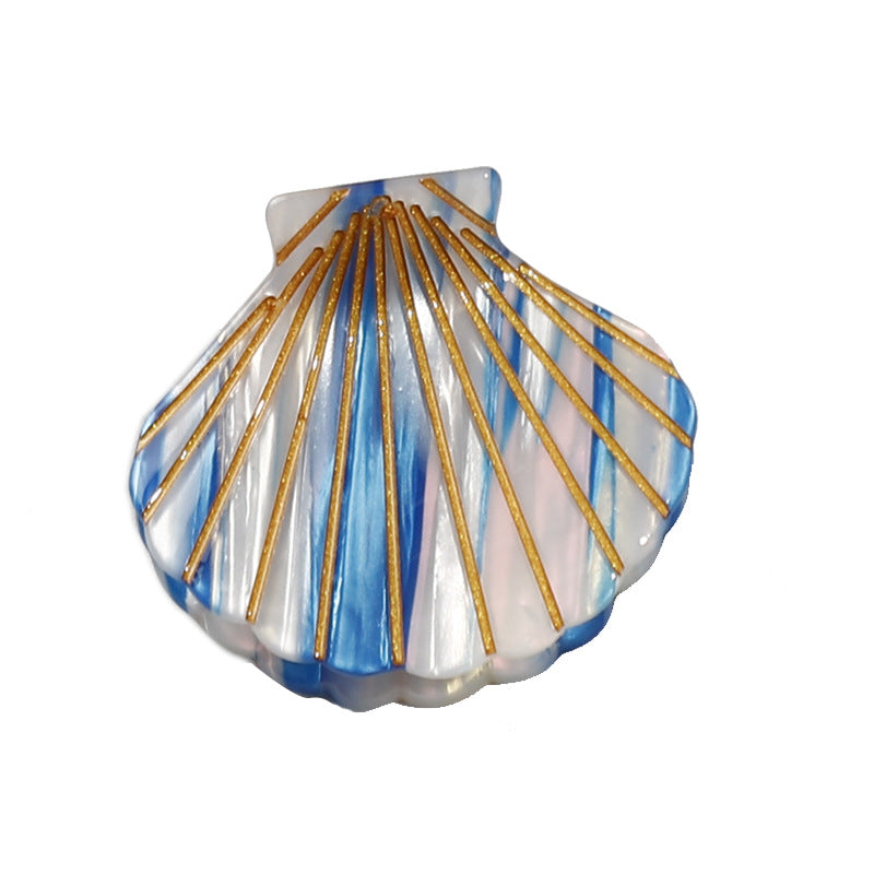 Wholesale Color Striped Acrylic Shell Hair Clips