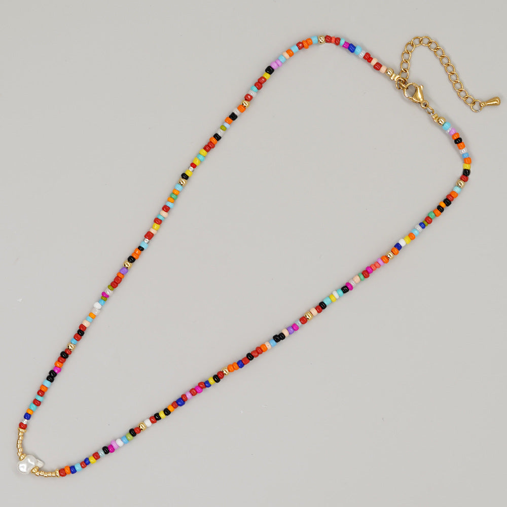 Wholesale Bohemian Seashell Pentagram Heart Daisy Imitation Pearl Necklace