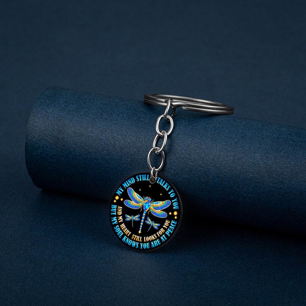 Llavero de corazón de pétal rosa de acero inoxidable al por mayor