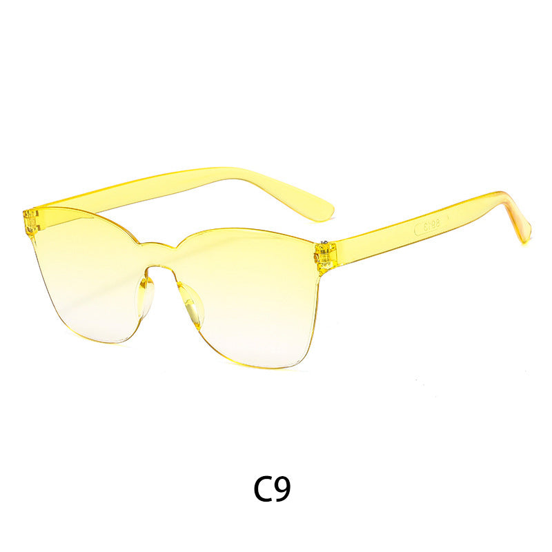 Wholesale PC Candy Color Adult All In One Rimless Sunglasses