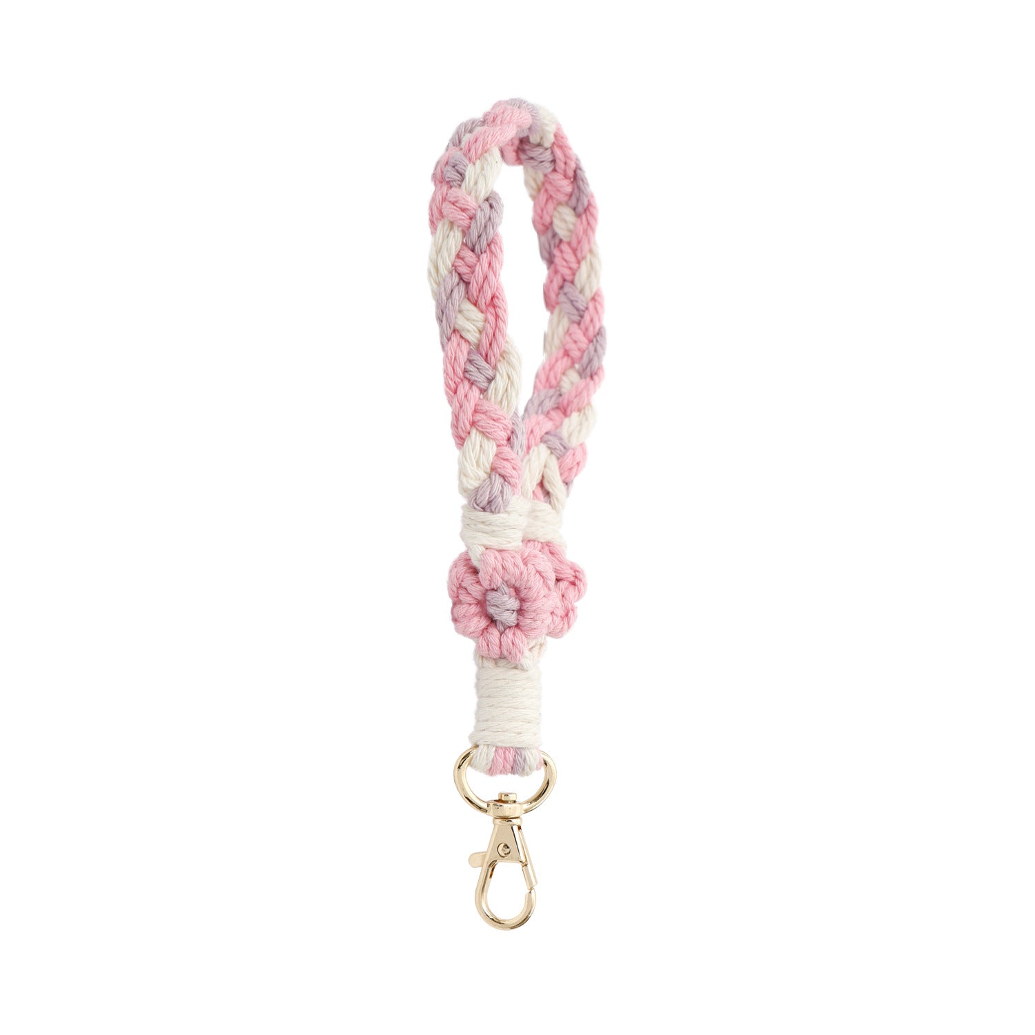 Wholesale Hand Woven Daisy Cotton Rope Keychain