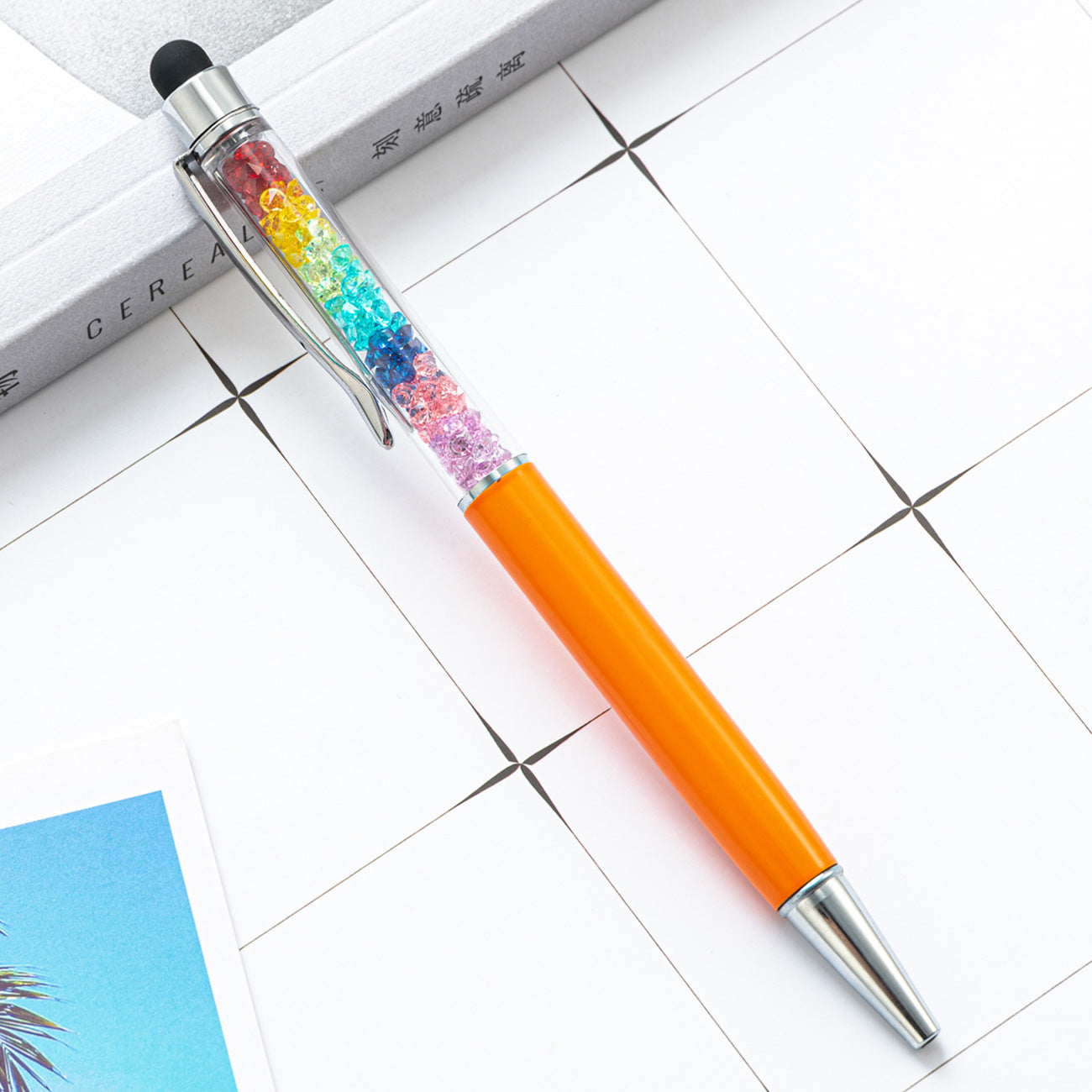 Bolígrafo capacitivo de la pantalla táctil de diamante de color de cristal de metal al por mayor