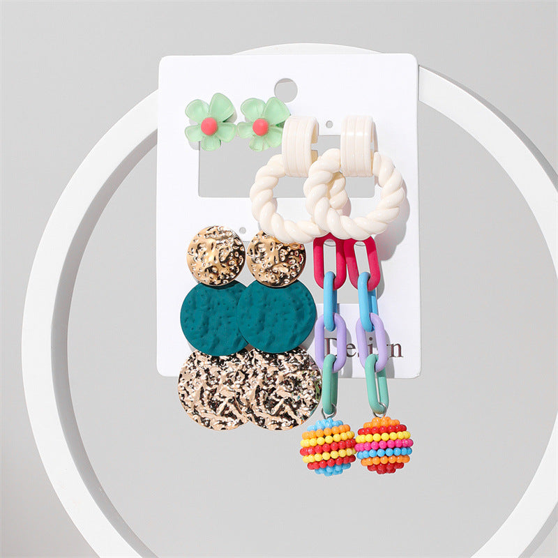 Conjunto de aretes de acrílico de color caramelo de joyería al por mayor