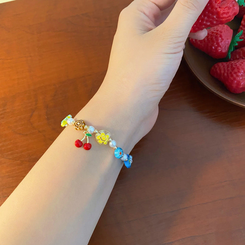 Wholesale Vintage Flower Fruit Plastic Beaded Bracelets