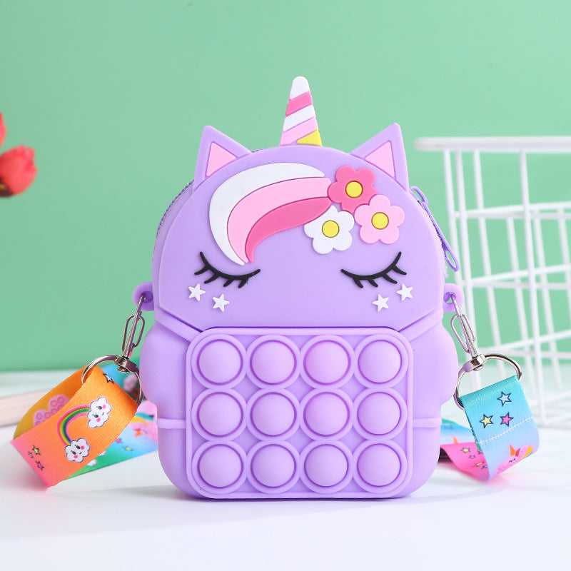 Wholesale Unzip Silicone Unicorn Kids Bag