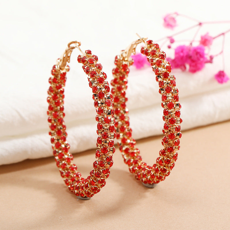Wholesale Round Diamond Alloy Earrings