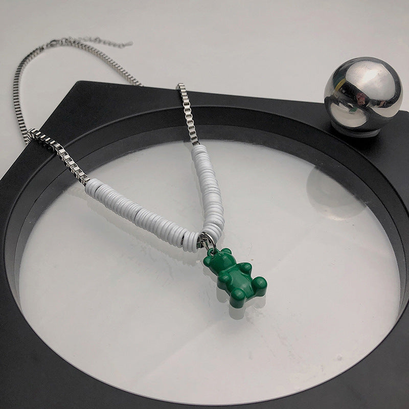 Collar De Oso Verde De Acero Inoxidable al por mayor