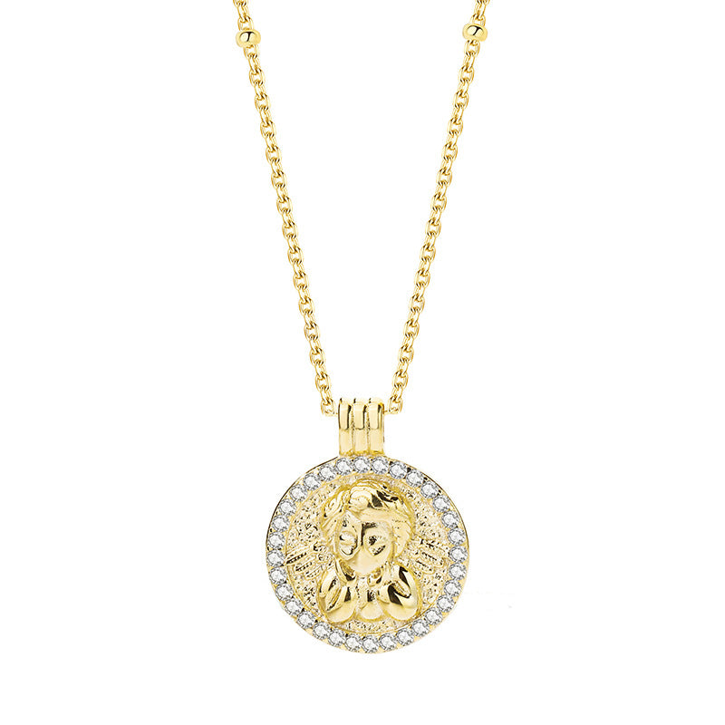 Collar De Moneda De Cupido De Ángel De Cobre al por mayor