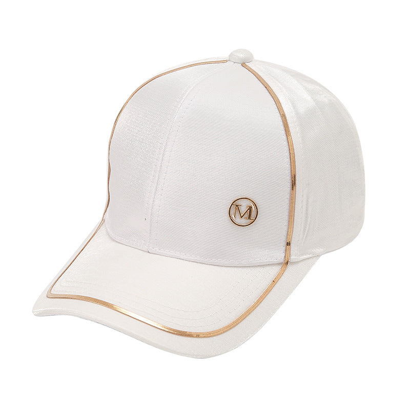 Wholesale Cotton Letter M Metal Label Peaked Cap