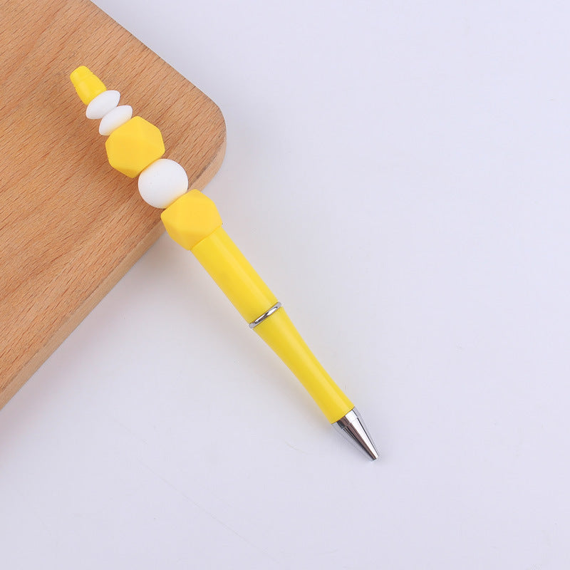 Wholesale Beadable Pens Handmade Colorful Silicone Beaded Ballpoint Pen